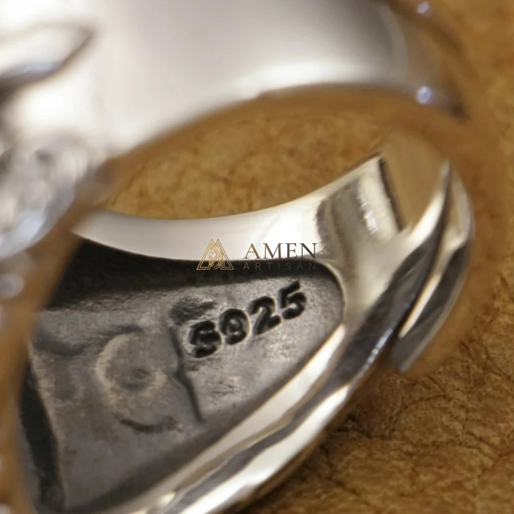 925 Silver Jesus Icon Ring Amen Artisan - Image 10