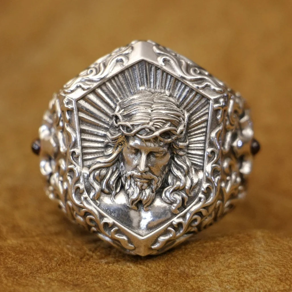 925 Silver Jesus Icon Ring Amen Artisan - Image 2