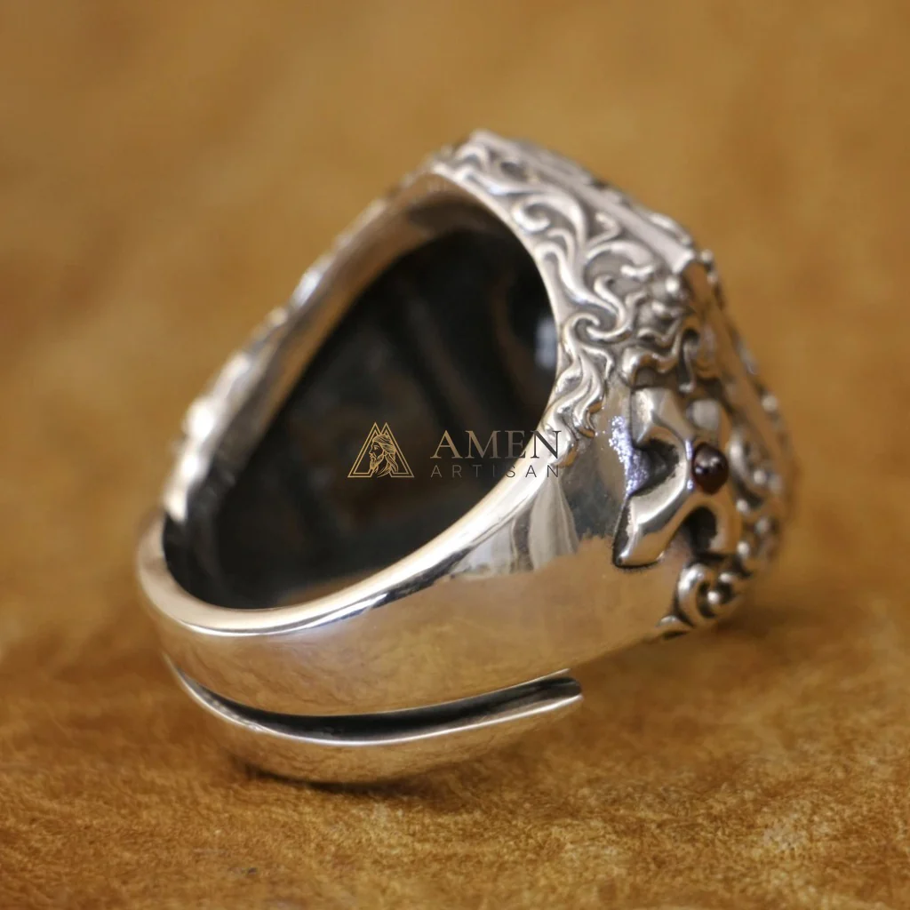 925 Silver Jesus Icon Ring Amen Artisan - Image 9