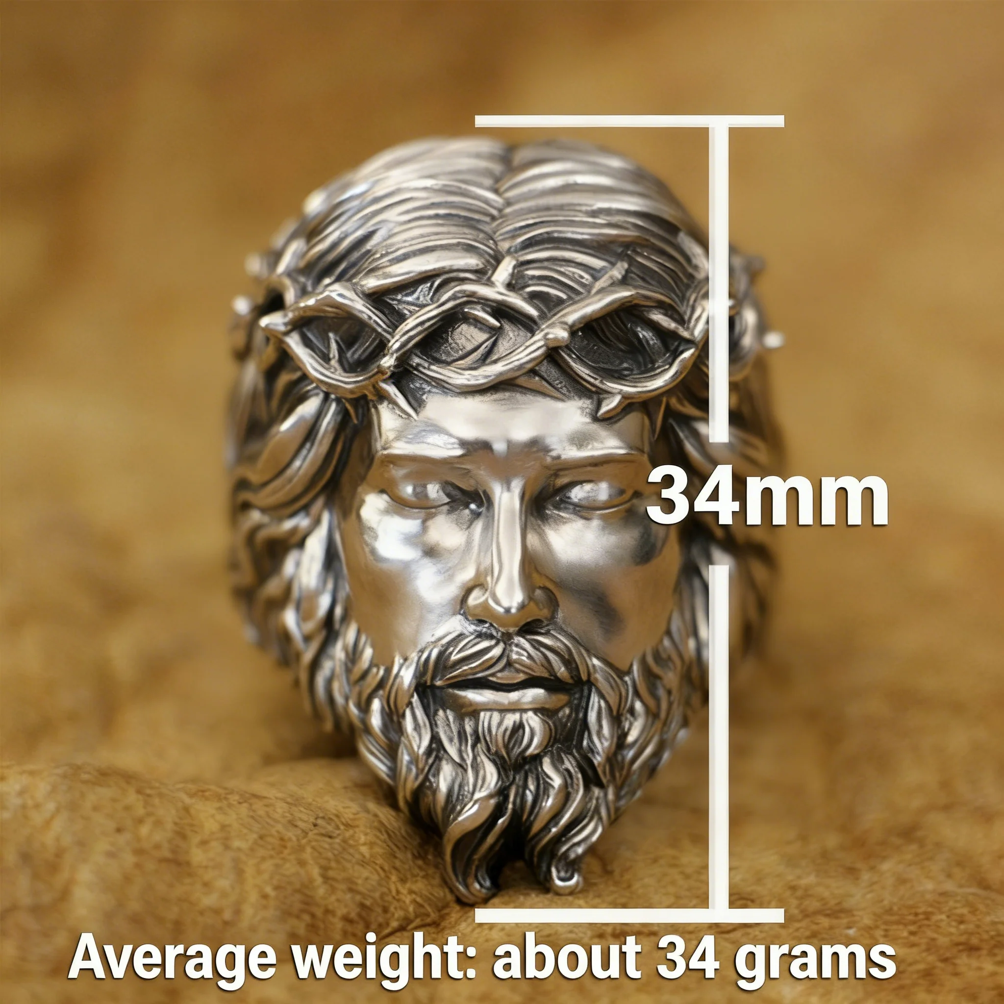 925 Sterling Silver Crown of Thorns Ring Amen Artisan - Image 11