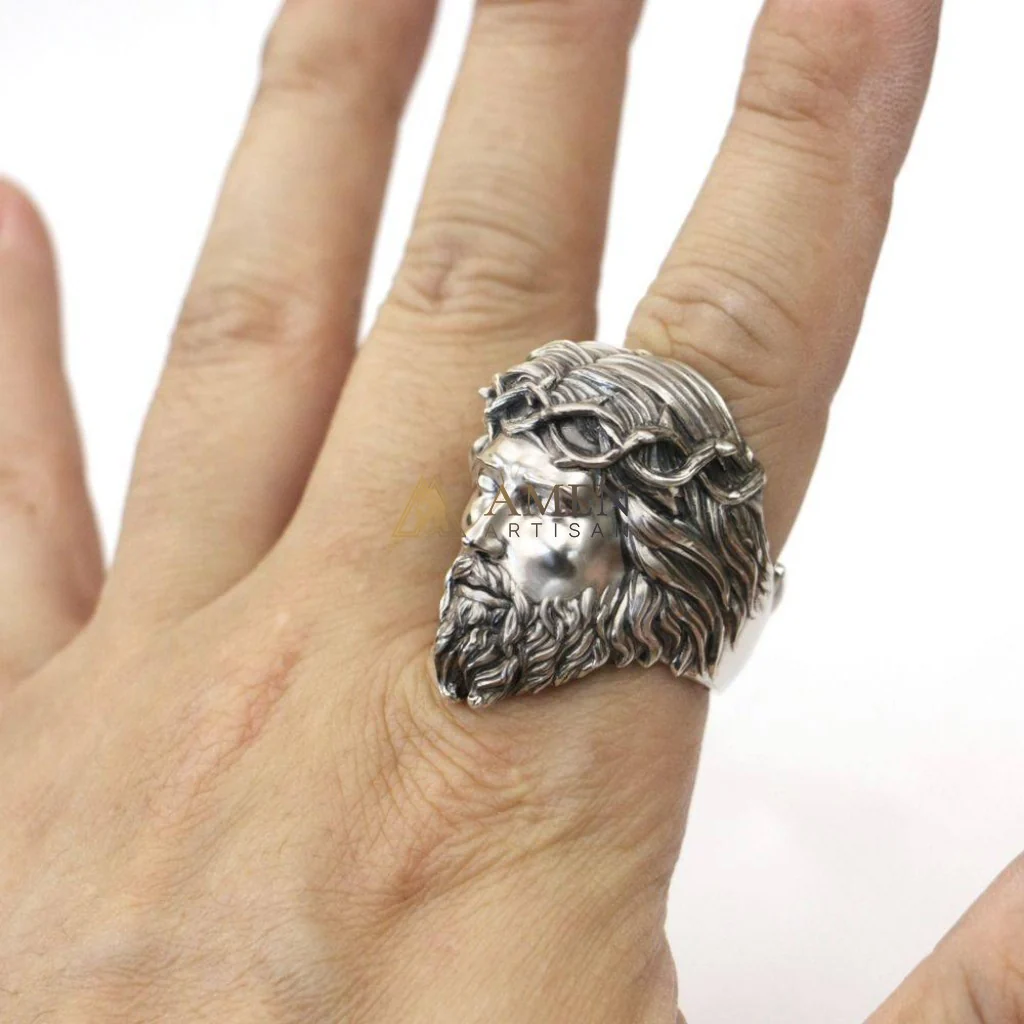 925 Sterling Silver Crown of Thorns Ring Amen Artisan - Image 12