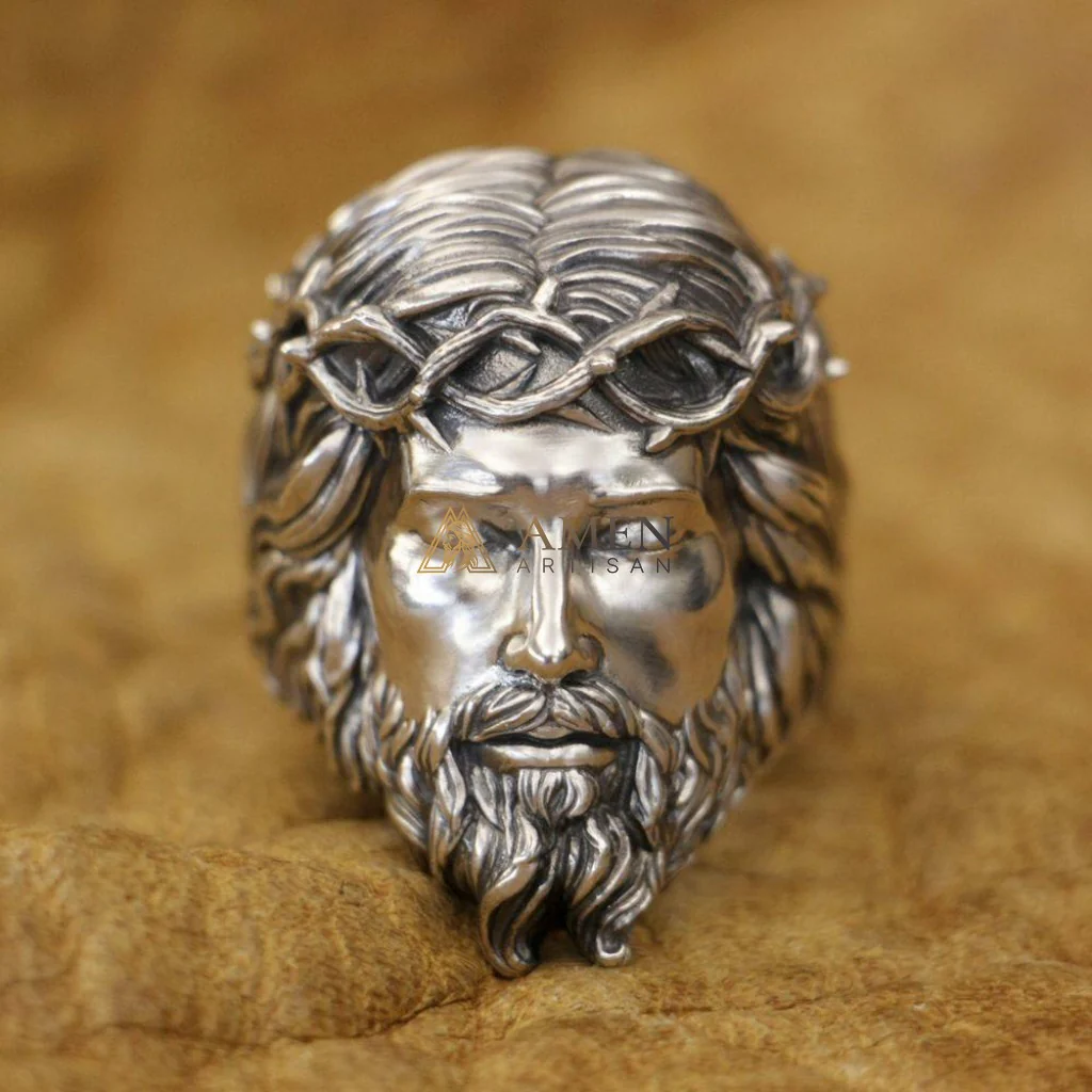 925 Sterling Silver Crown of Thorns Ring Amen Artisan - Image 4