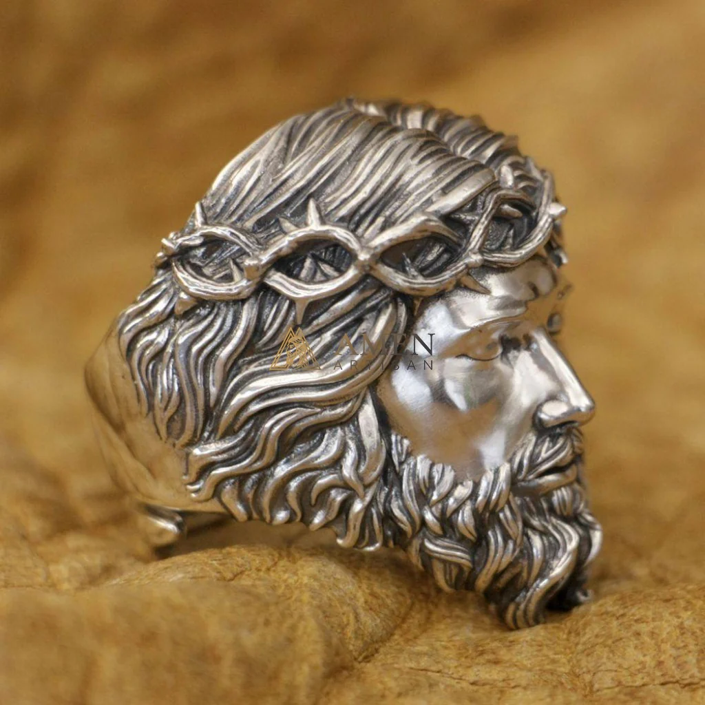 925 Sterling Silver Crown of Thorns Ring Amen Artisan - Image 5