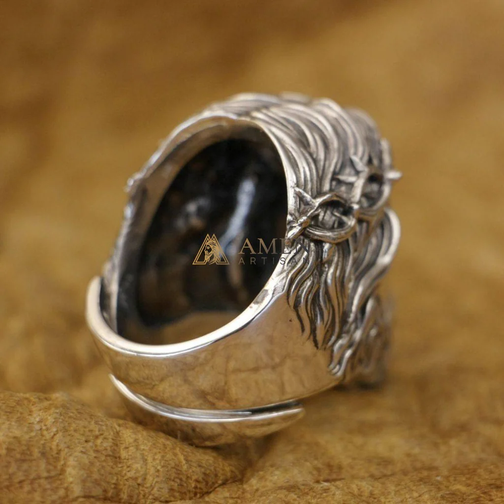 925 Sterling Silver Crown of Thorns Ring Amen Artisan - Image 7