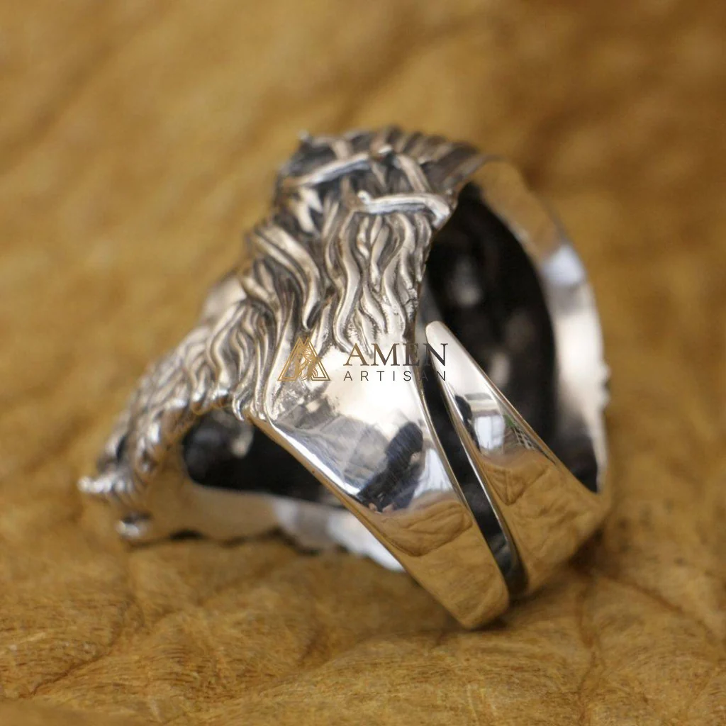 925 Sterling Silver Crown of Thorns Ring Amen Artisan - Image 8