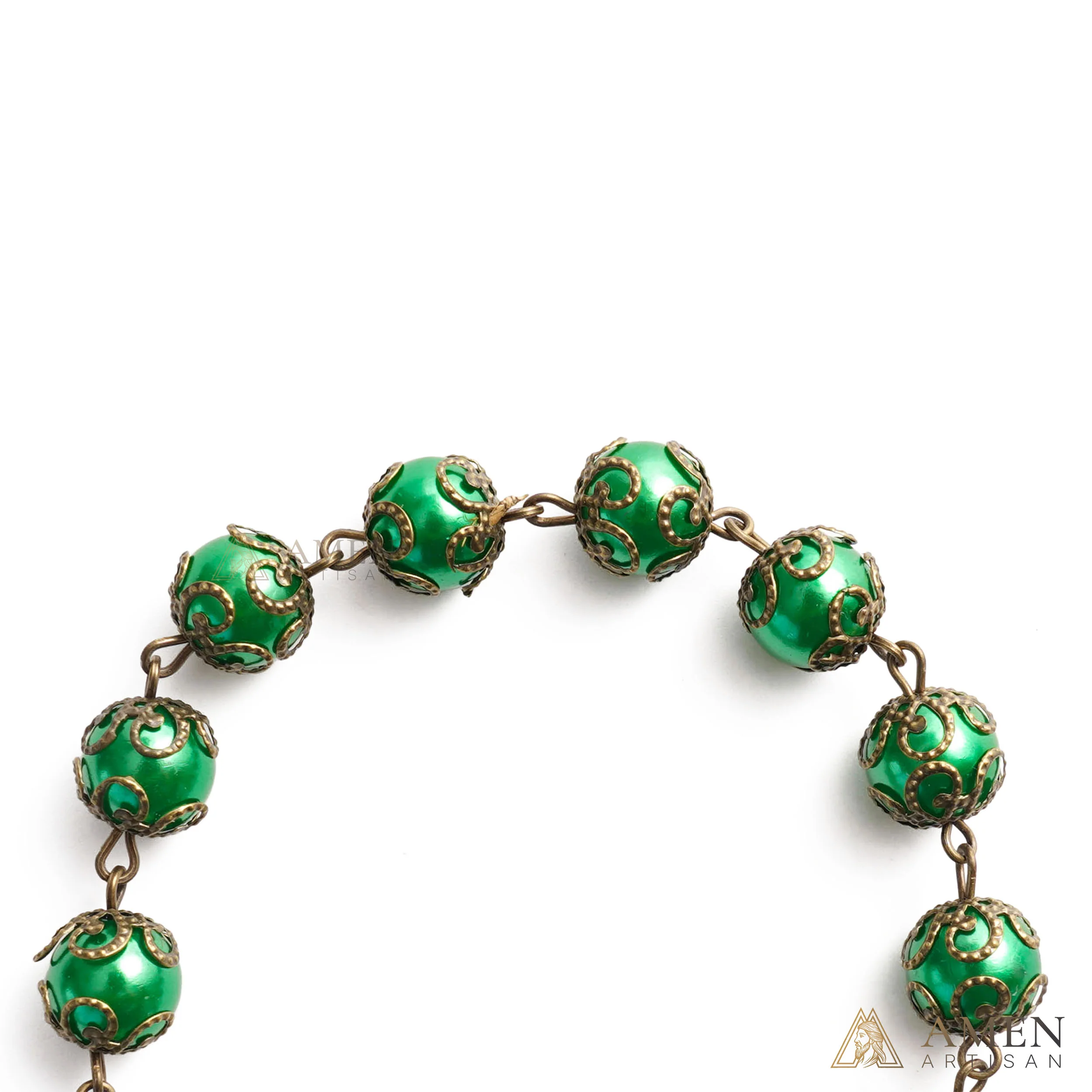 Adjustable Jesus Crucifix & St. Benedict Medal Rosary Bracelet | Amen Artisan - Image 9