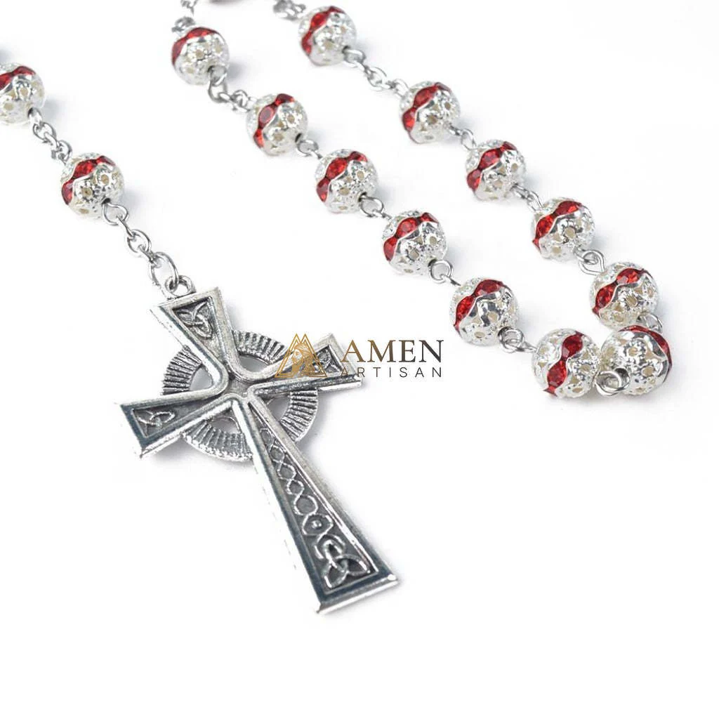 Alloy&Zirconia Bead Crucifix Rosary - Image 6
