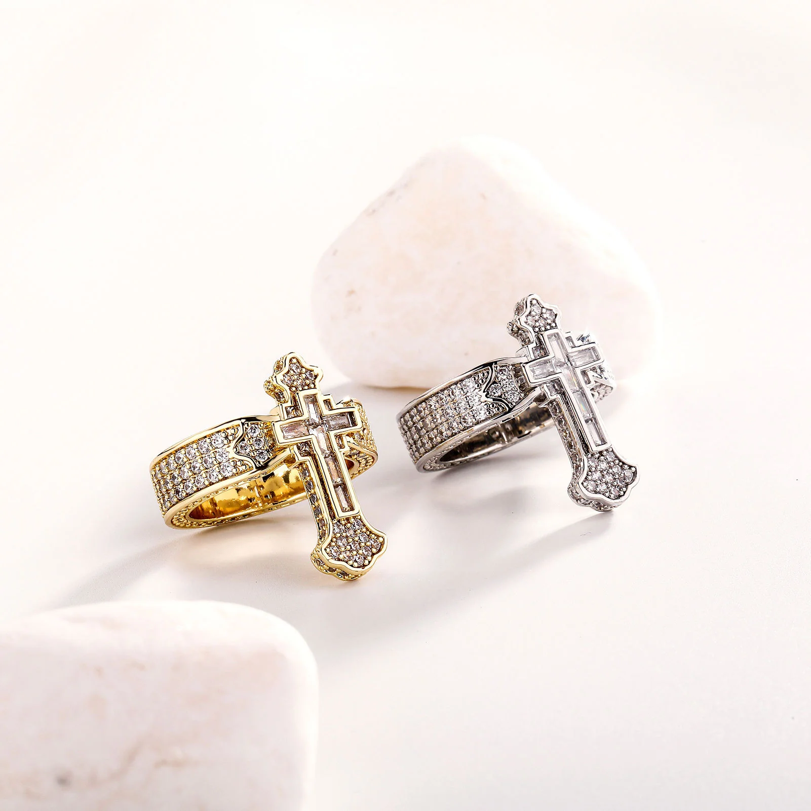 Amen Artisan Diamond Cross Christ Ring - Image 2