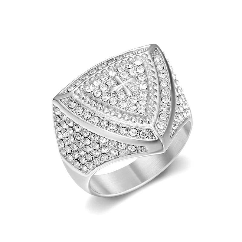 Gold Christ Ring with Diamond and Crucifix Amen Artisan - Image 10