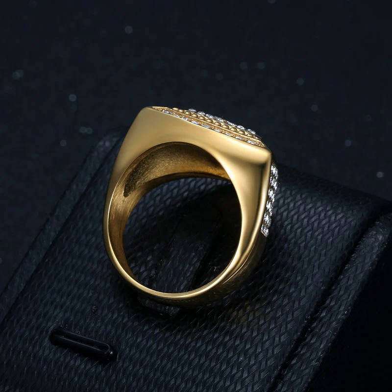 Gold Christ Ring with Diamond and Crucifix Amen Artisan - Image 8