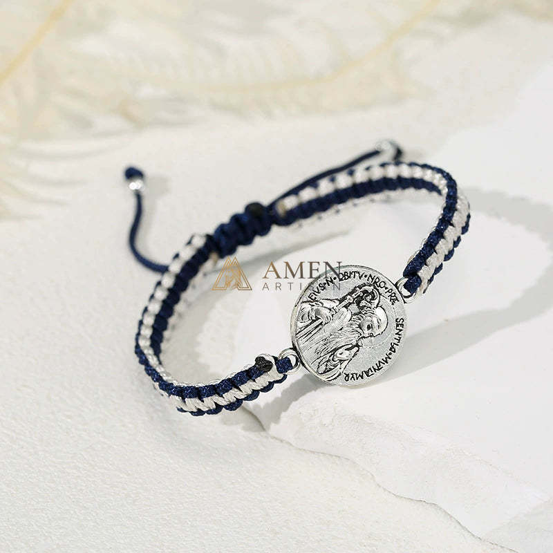 Jesus Portrait Pendant Braided Bracelet Amen Artisan - Image 11
