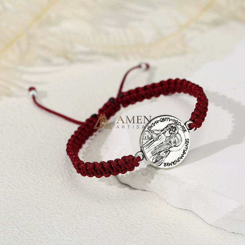 Jesus Portrait Pendant Braided Bracelet Amen Artisan - Image 13