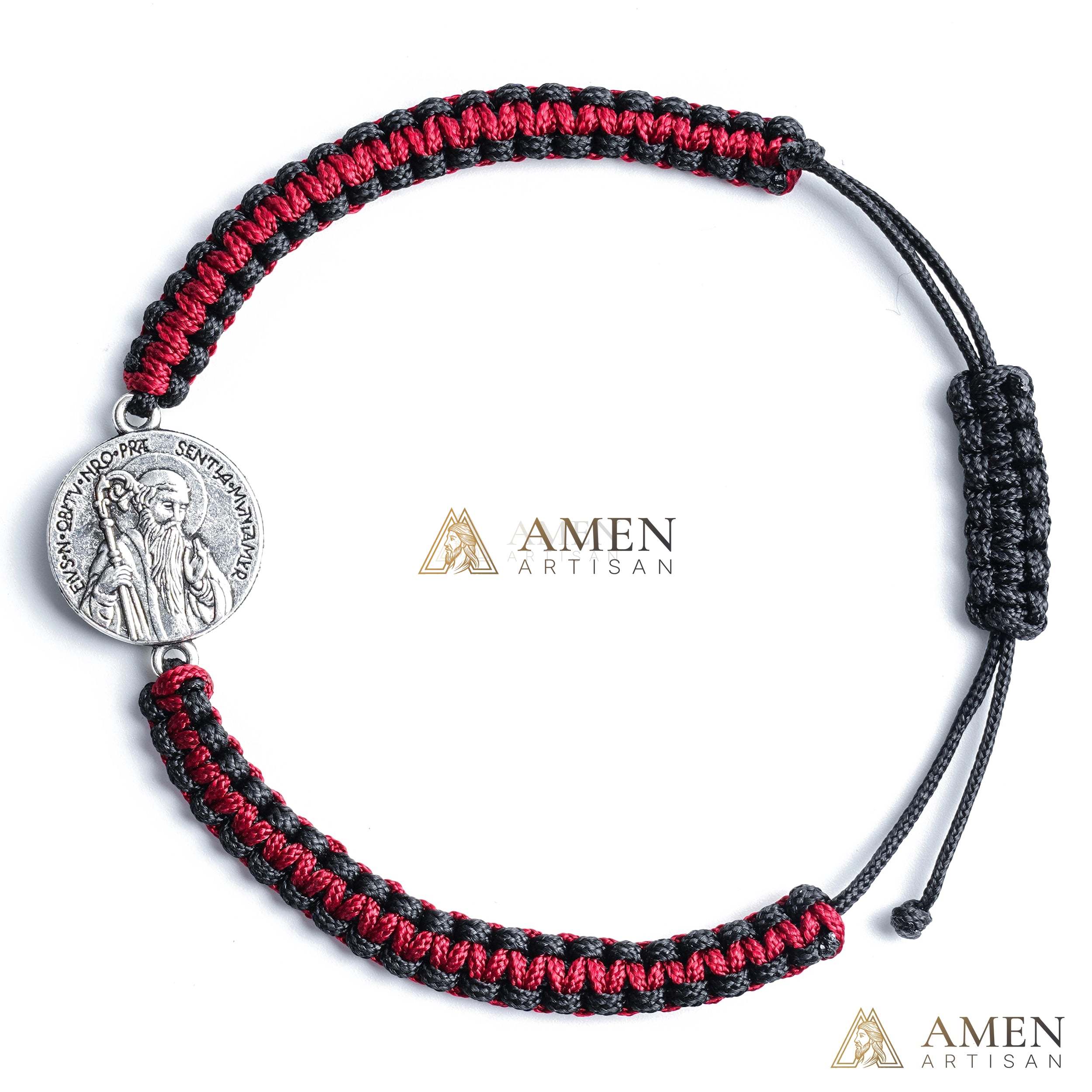 Jesus Portrait Pendant Braided Bracelet Amen Artisan - Image 2