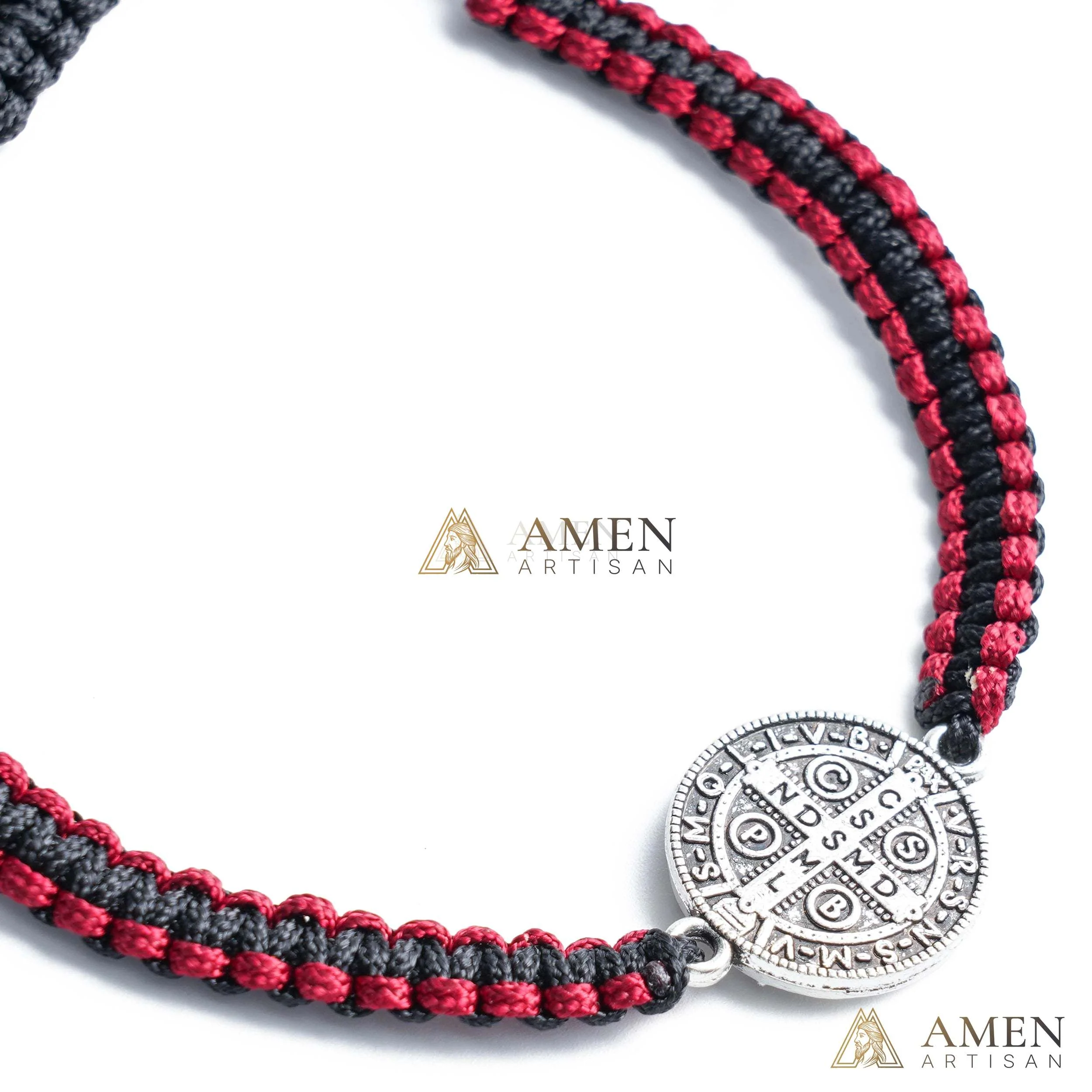 Jesus Portrait Pendant Braided Bracelet Amen Artisan - Image 4