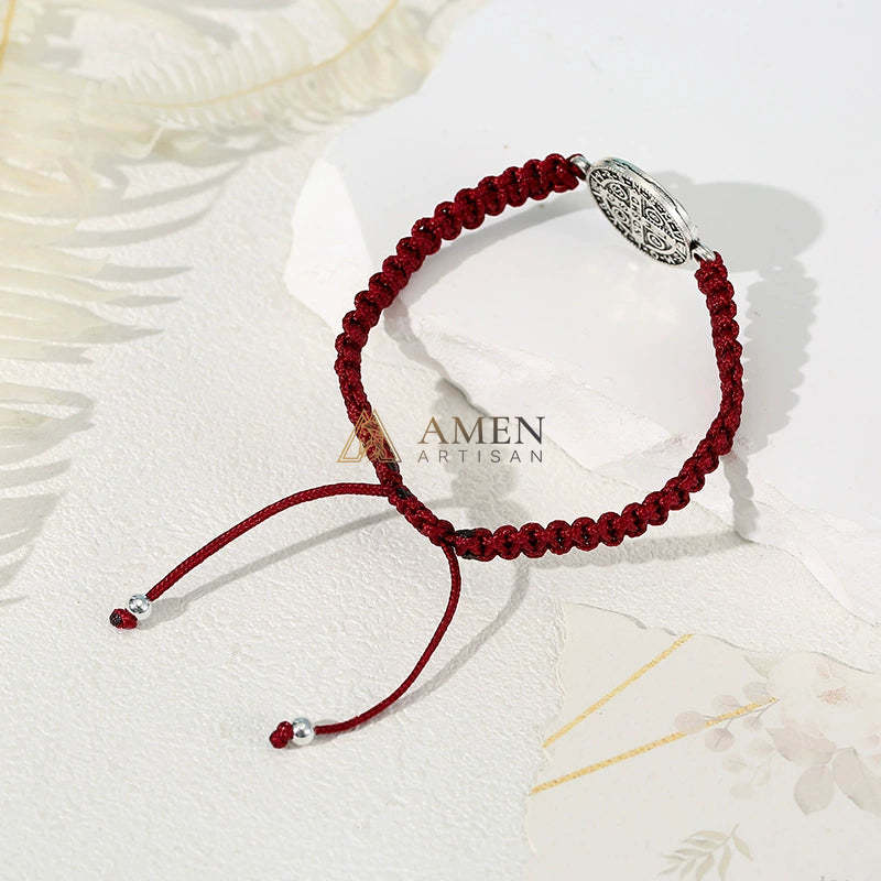Jesus Portrait Pendant Braided Bracelet Amen Artisan - Image 7