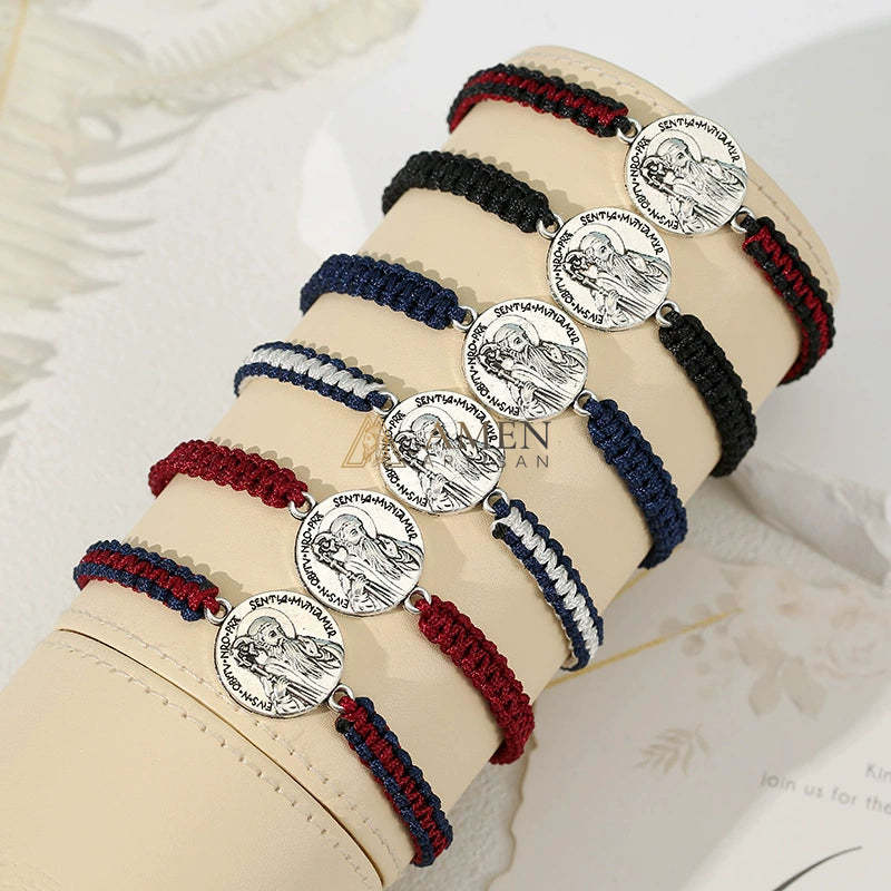 Jesus Portrait Pendant Braided Bracelet Amen Artisan - Image 8