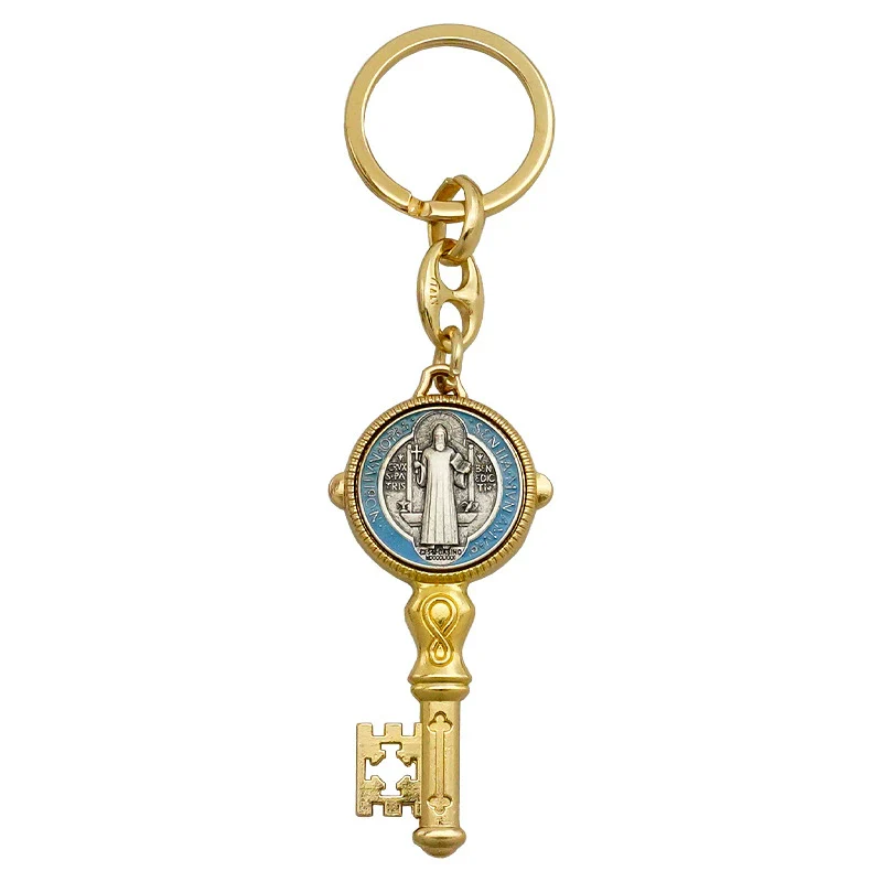 Saint Benedict Enamel Cross Keychain Amen Artisan - Image 5