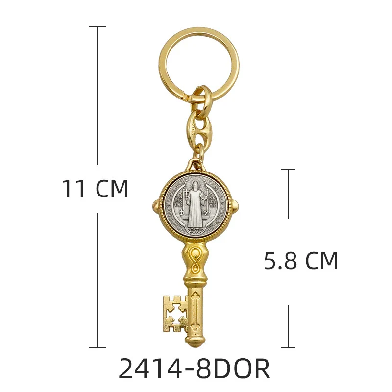 Saint Benedict Enamel Cross Keychain Amen Artisan - Image 6