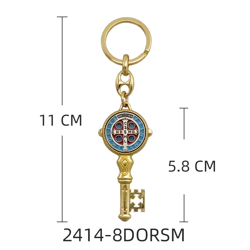 Saint Benedict Enamel Cross Keychain Amen Artisan - Image 7