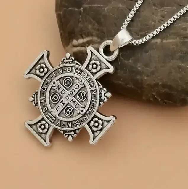 Saint Benedict Medal Pedant Necklace Amen Artisan - Image 2