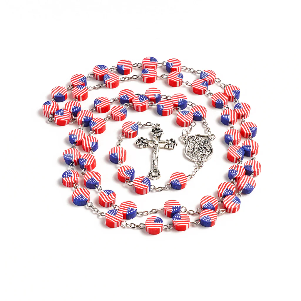 American Flag St. Michael Rosary Amen Artisan - Image 3