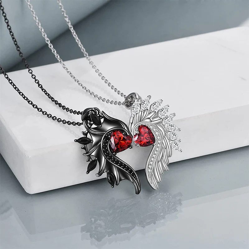 Angel & Demon Wings Couple Pendant Necklace Amen Artisan - Image 2