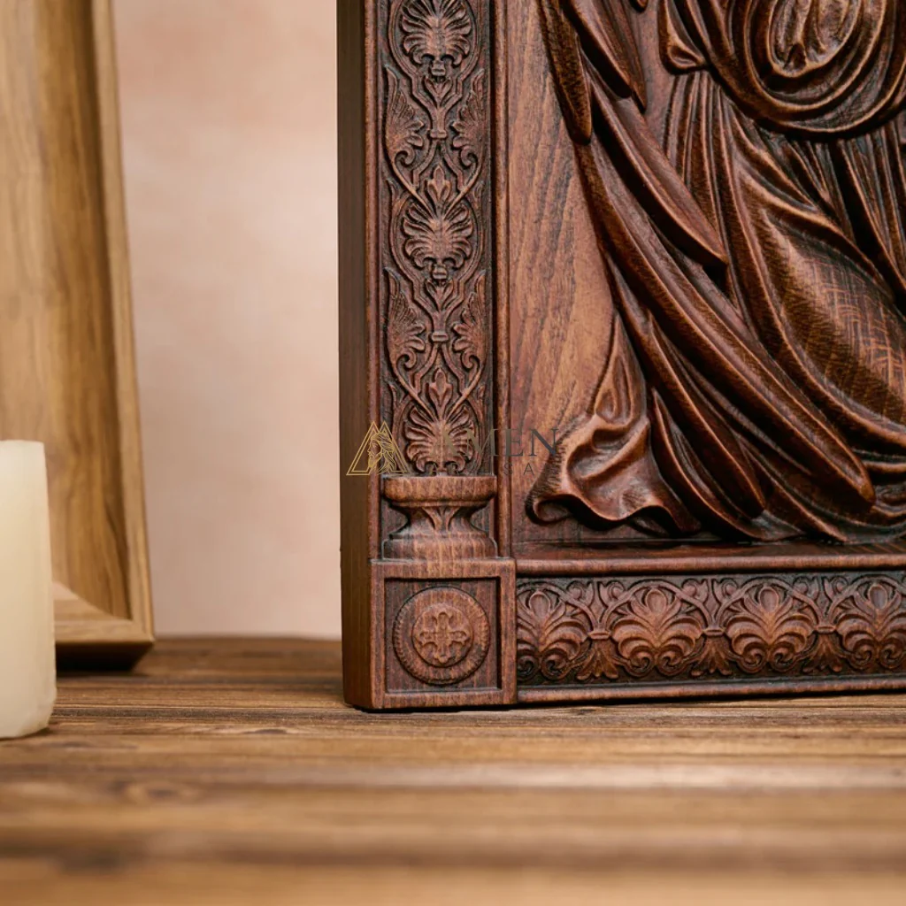 Angel of Prayer Wood Carving Amen Artisan - Image 4