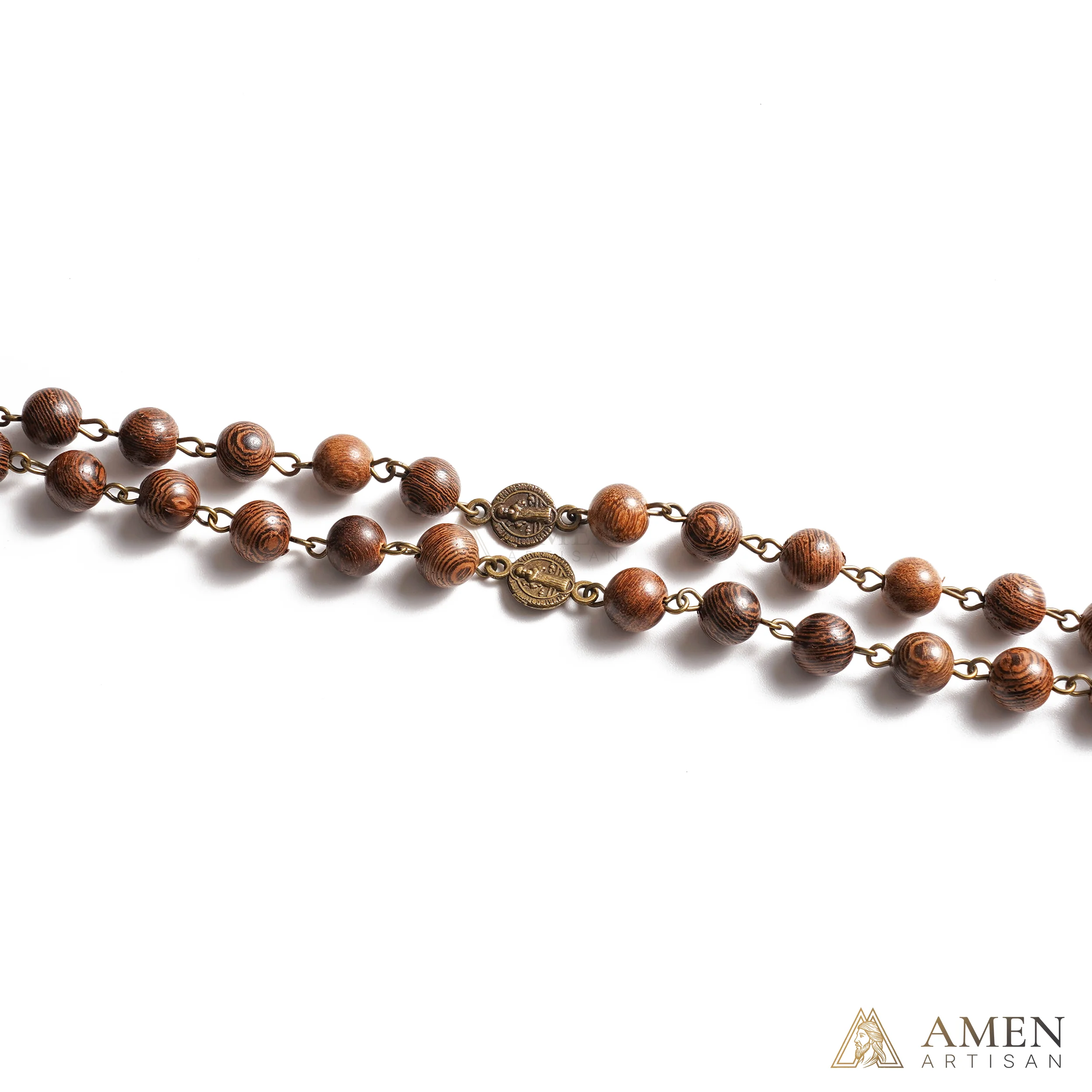 Antique-Style Seven Sorrows Wooden Rosary - Image 4