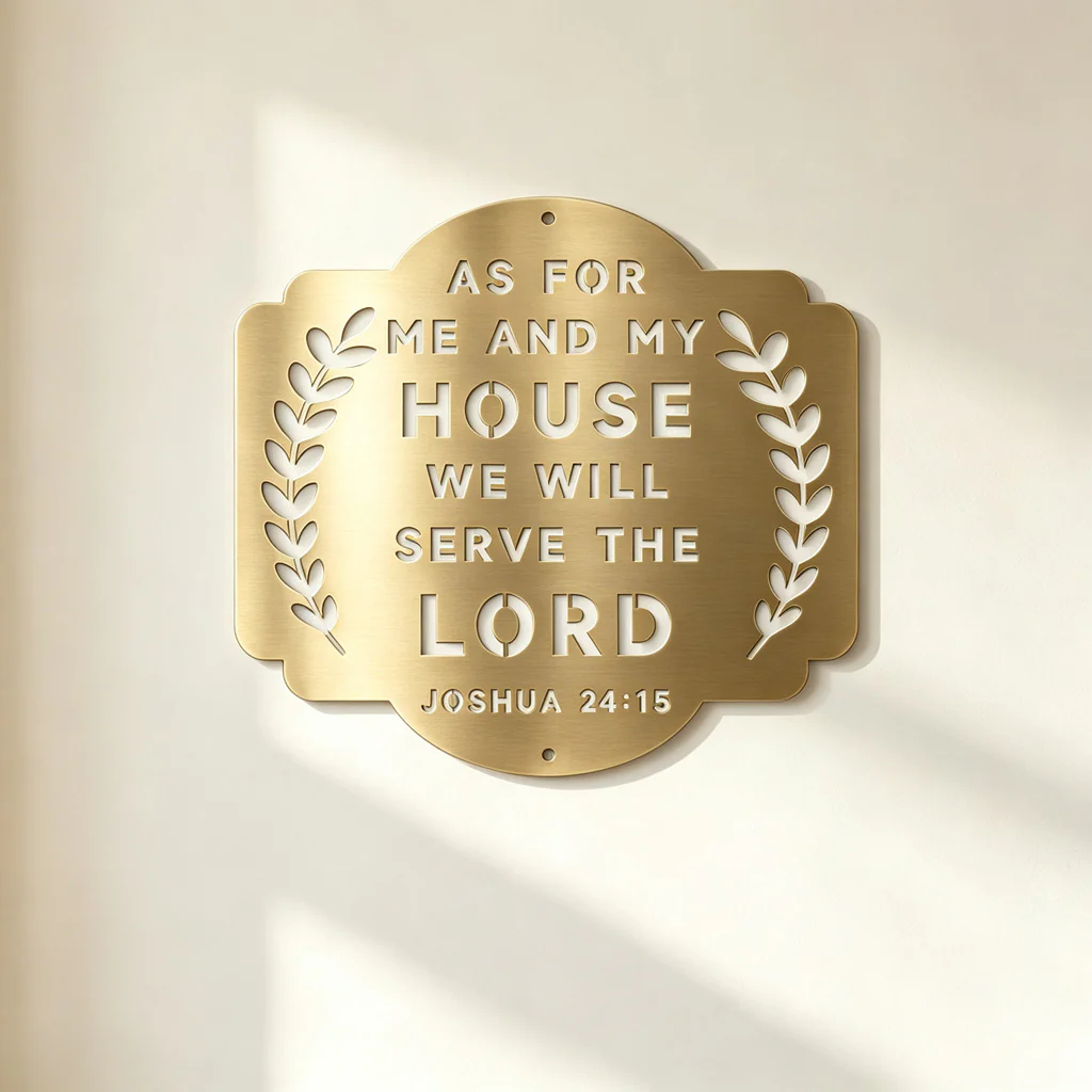 As for Me and My House Metal Wall Sign – Joshua 24:15 Christian Home Decor - Image 3