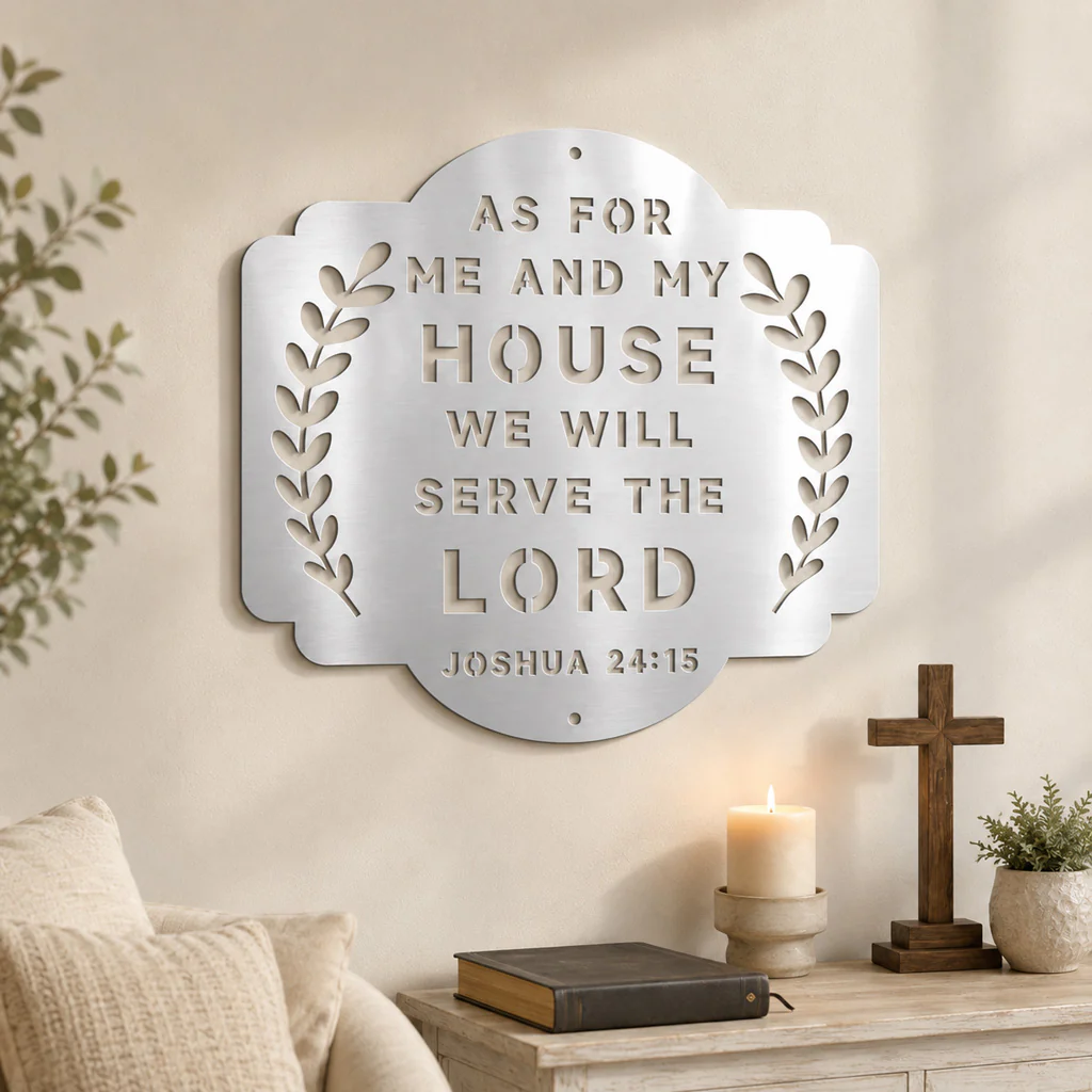 As for Me and My House Metal Wall Sign – Joshua 24:15 Christian Home Decor - Image 4