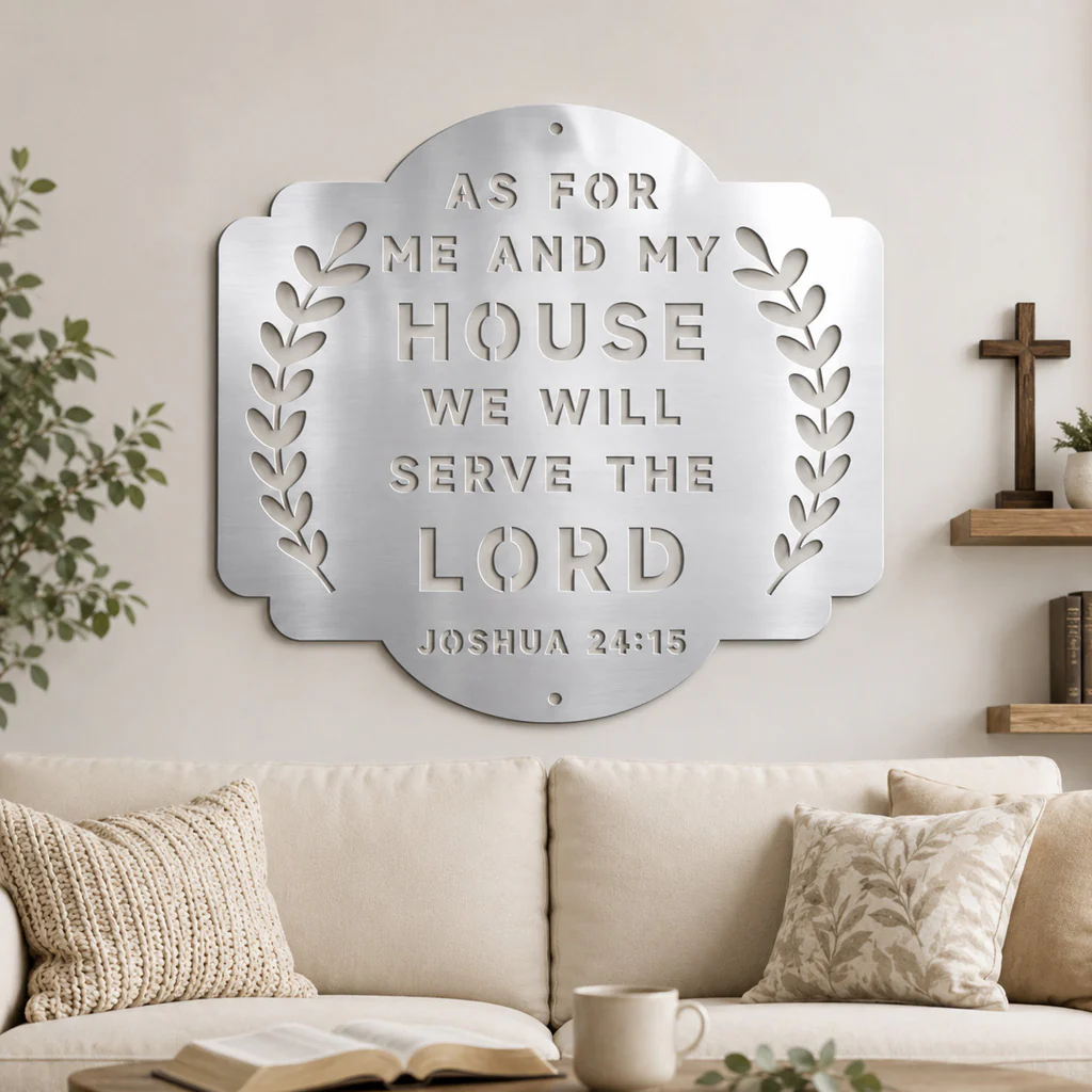 As for Me and My House Metal Wall Sign – Joshua 24:15 Christian Home Decor - Image 5