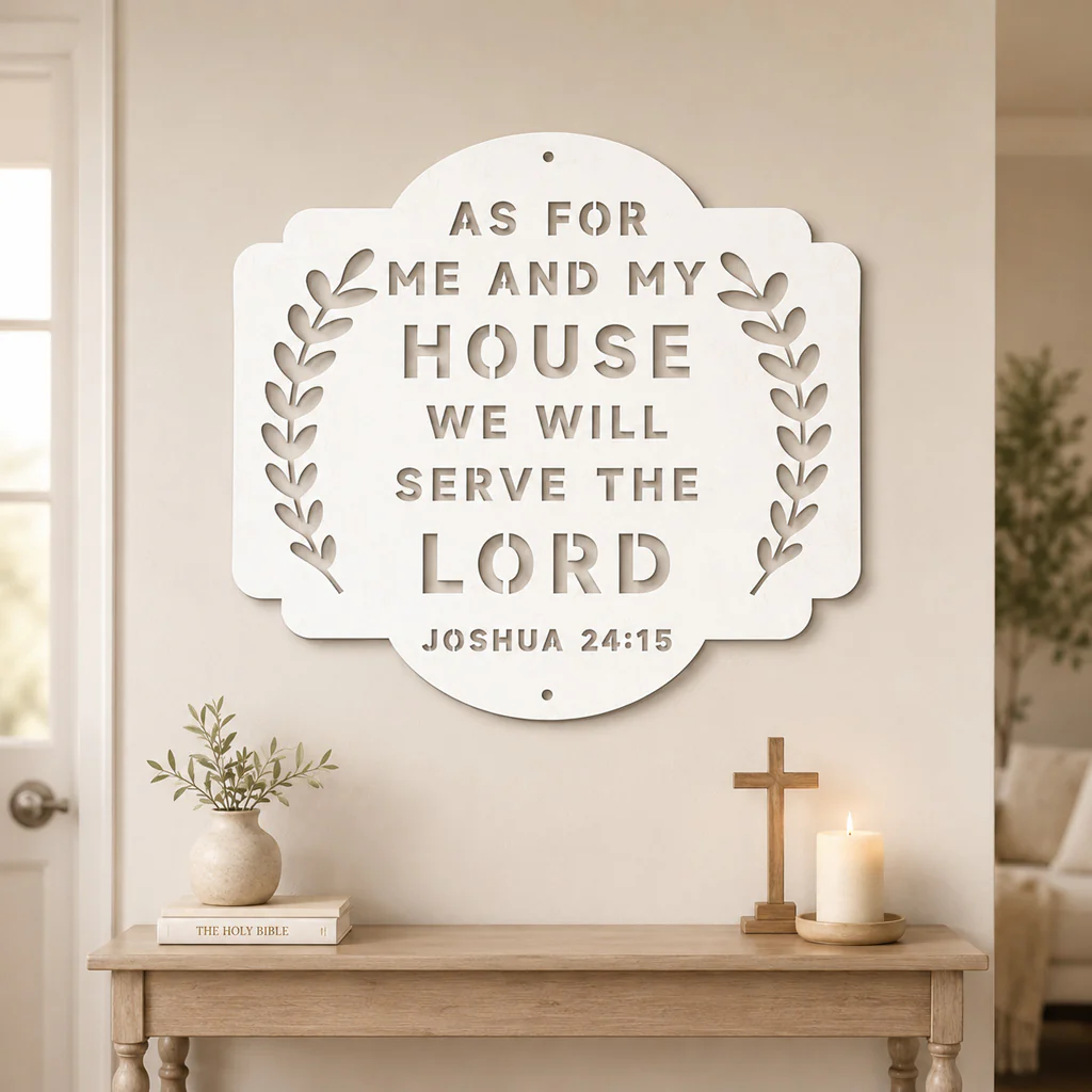 As for Me and My House Metal Wall Sign – Joshua 24:15 Christian Home Decor - Image 7
