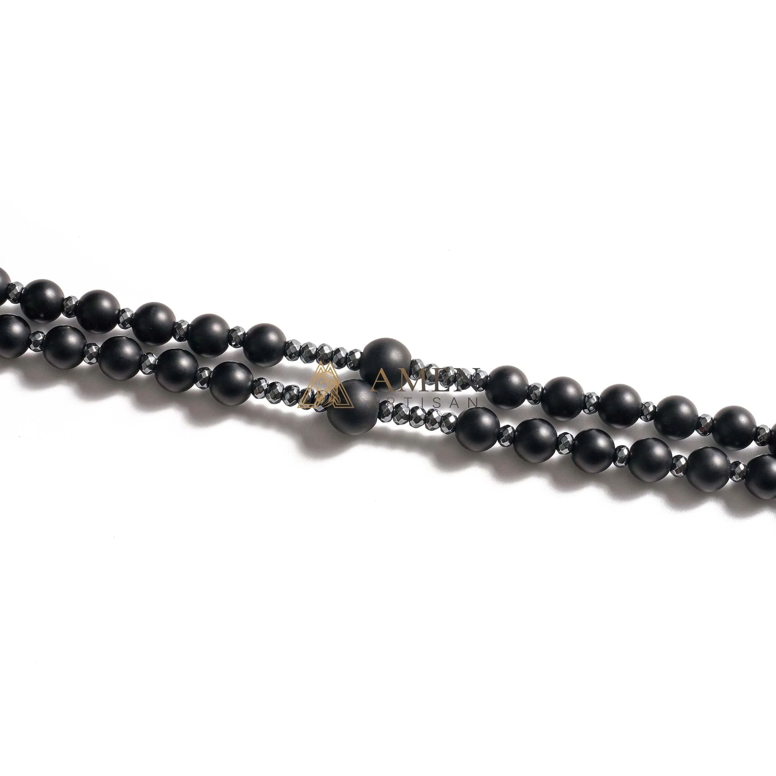 Black Onyx Cross Rosary Amen Artisan - Image 3