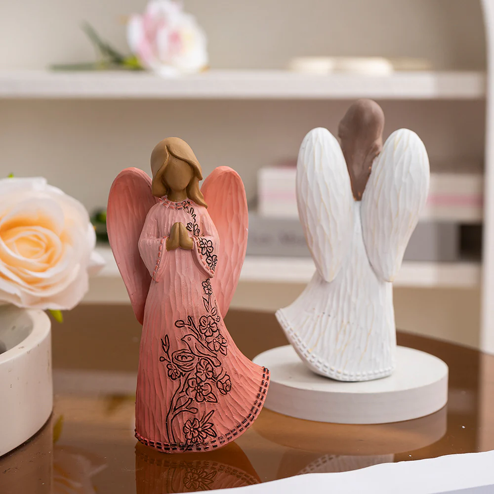 Blessing Angel Statue Ornament Guardian of Hope, Warmhearted Home Accent Amen Artisan - Image 4