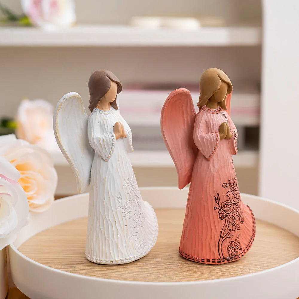 Blessing Angel Statue Ornament Guardian of Hope, Warmhearted Home Accent Amen Artisan - Image 5