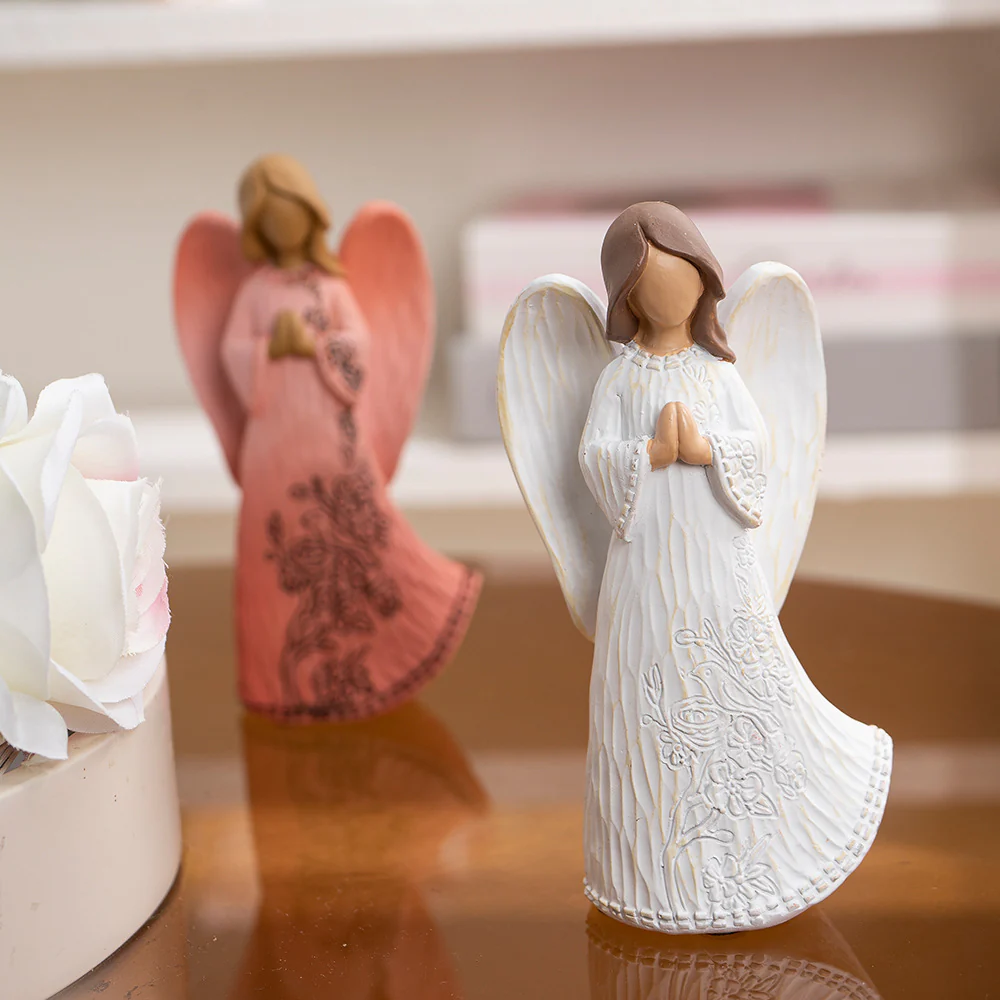 Blessing Angel Statue Ornament Guardian of Hope, Warmhearted Home Accent Amen Artisan - Image 6