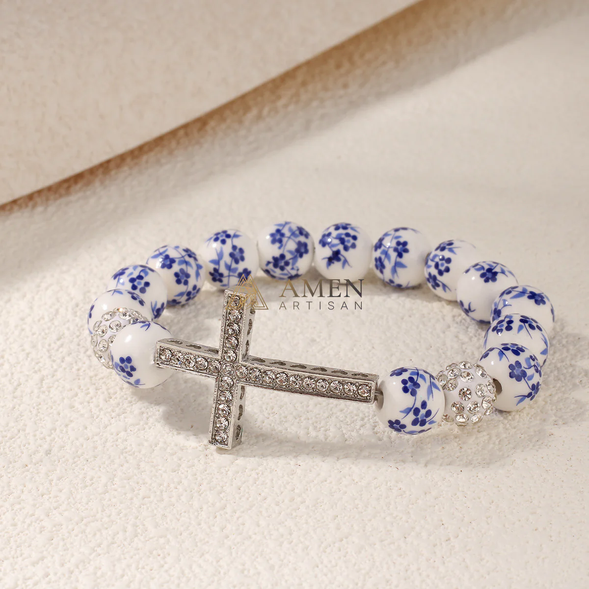 Blue and White Porcelain Zircon Bracelet - Image 2