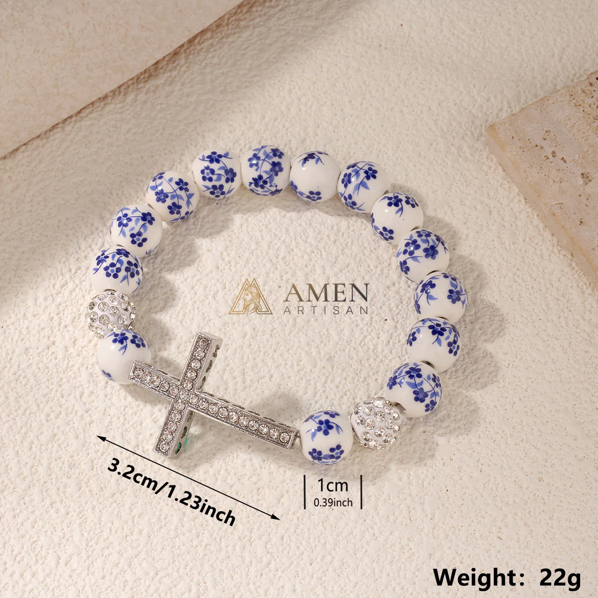 Blue and White Porcelain Zircon Bracelet - Image 5