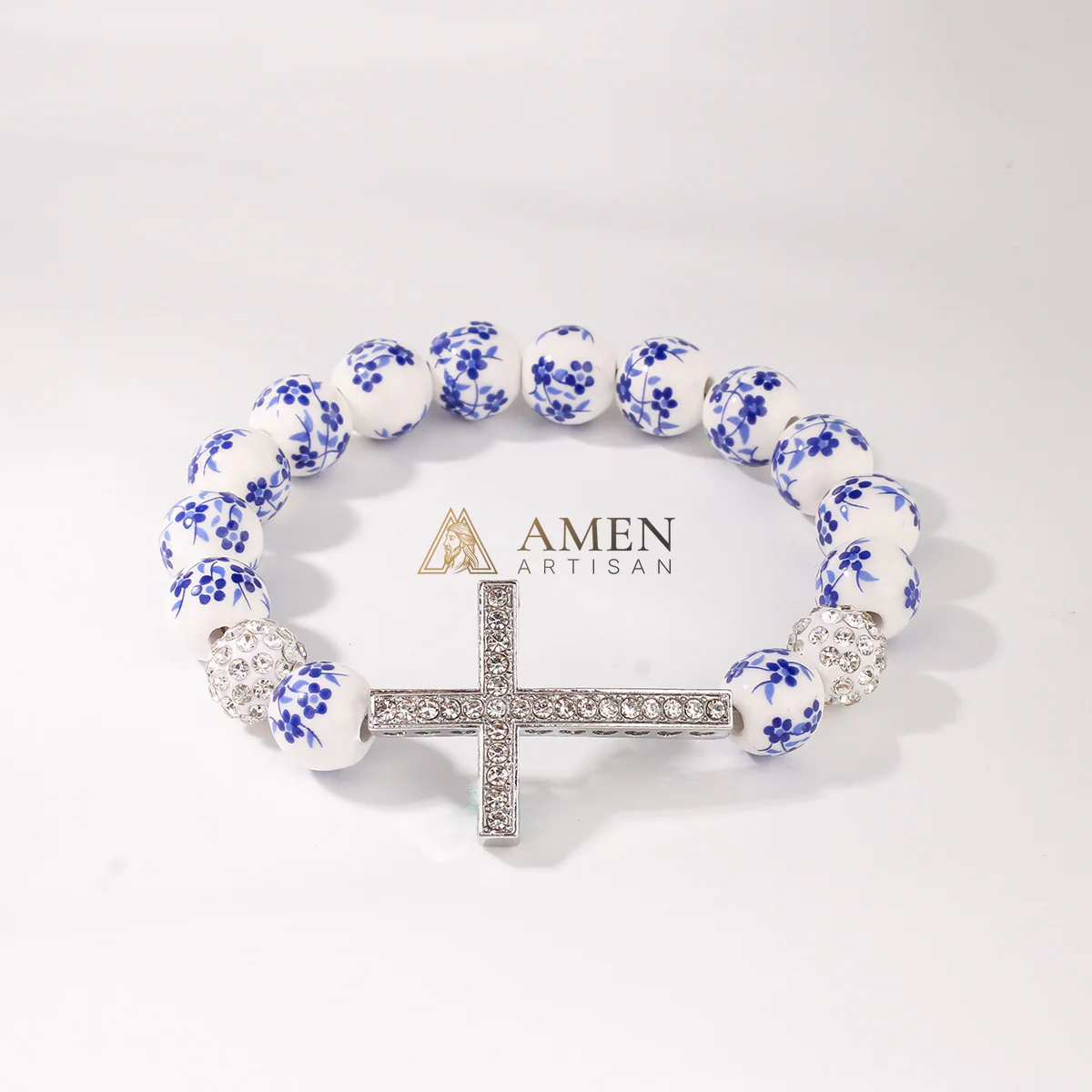 Blue and White Porcelain Zircon Bracelet - Image 6