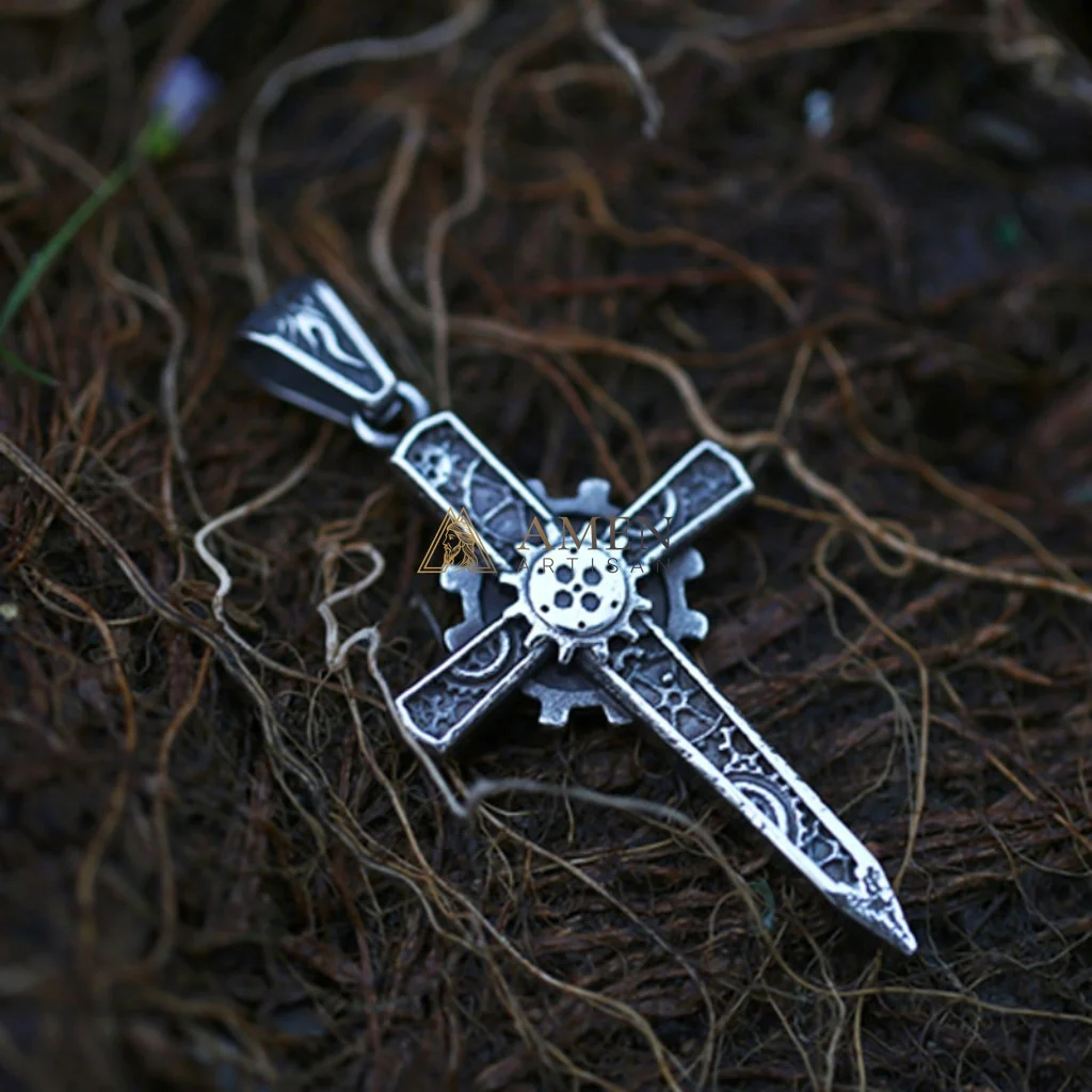Classic Cross Pendant Necklace Amen Artisan - Image 2