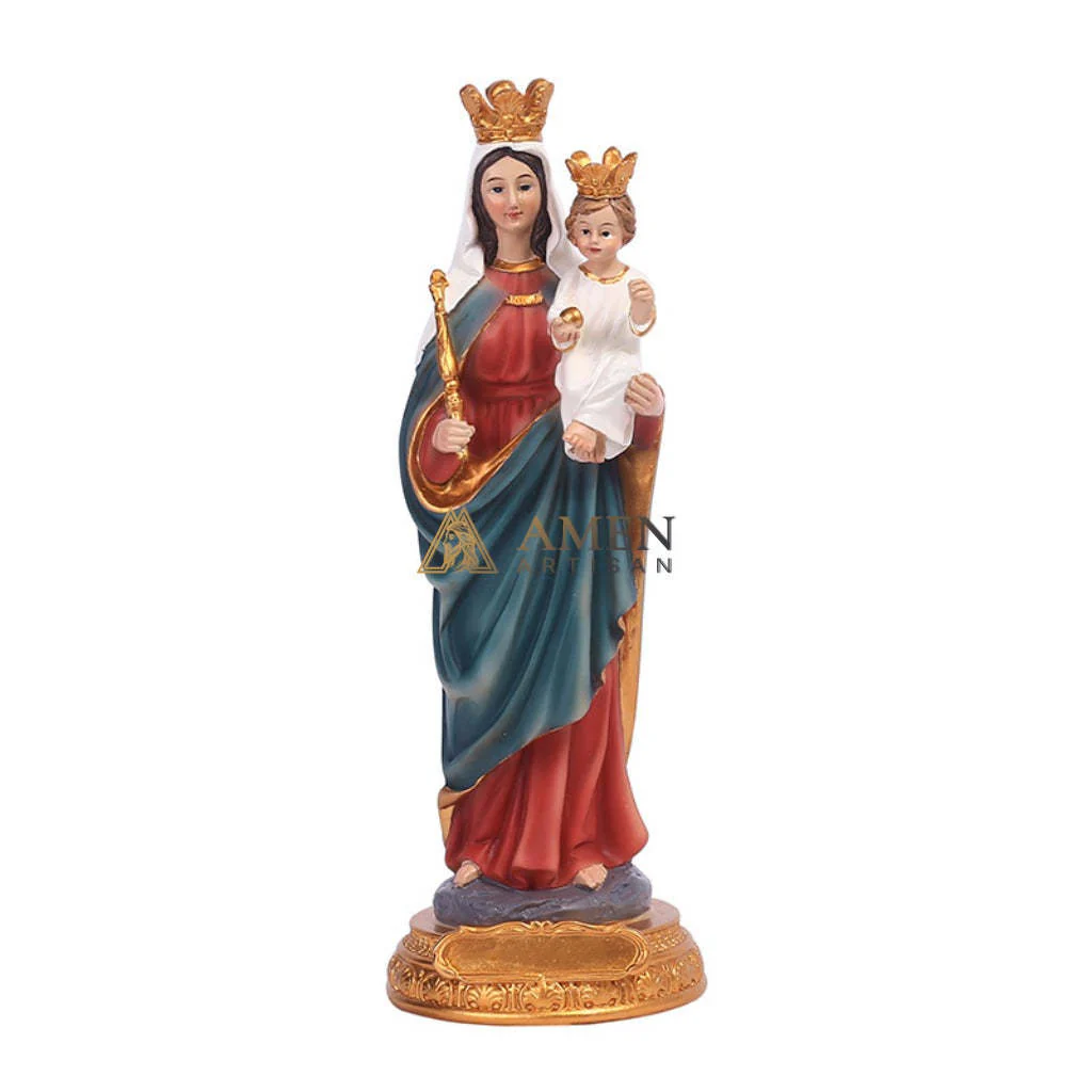 Coronated Our Lady of the Assumption with Baby Jesus Ornament Amen Artisan - Image 5