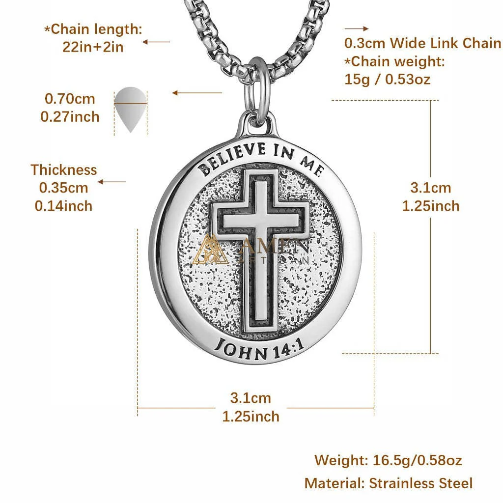 Cross Medallion Pendant Necklace Amen Artisan - Image 7