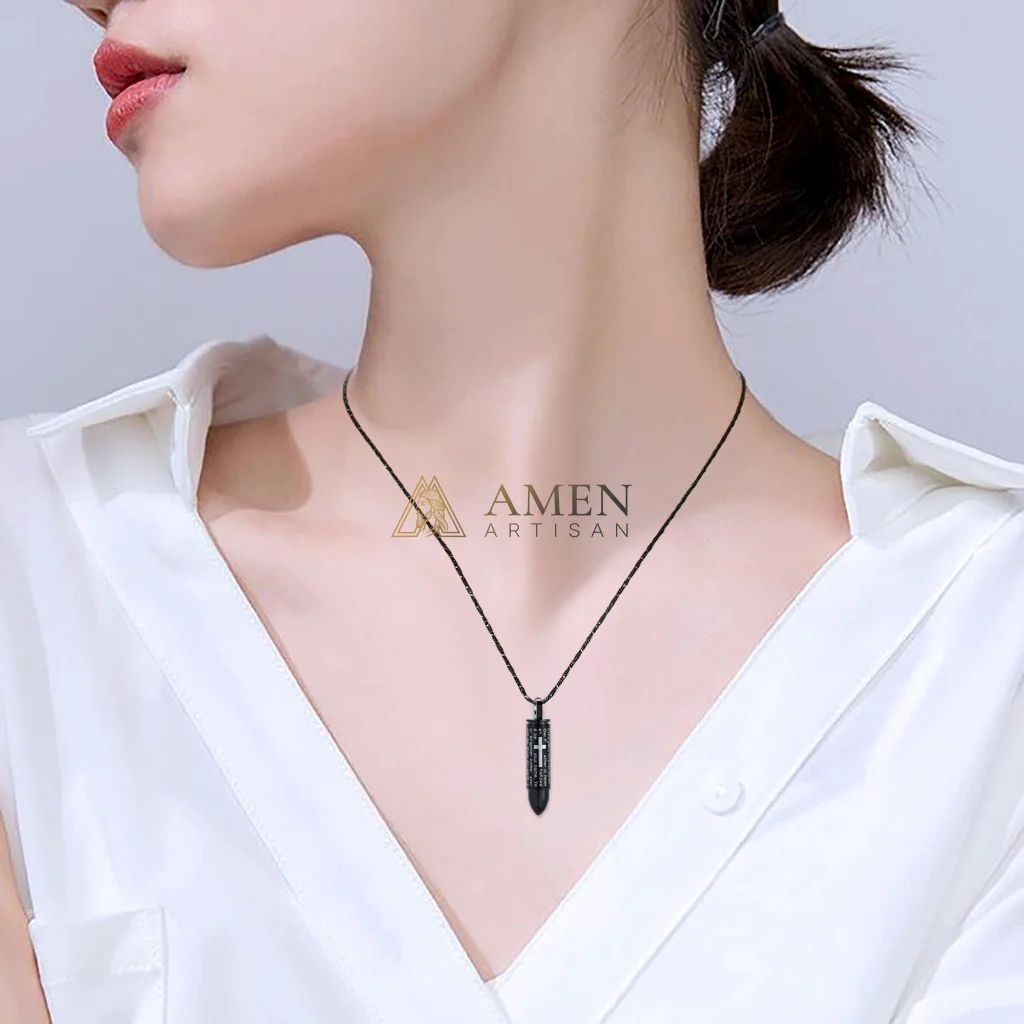 Cross Prayer Urn Pendant Necklace Amen Artisan - Image 3