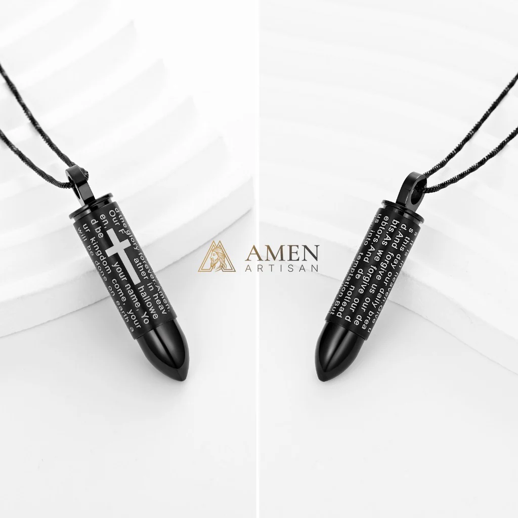 Cross Prayer Urn Pendant Necklace Amen Artisan - Image 4