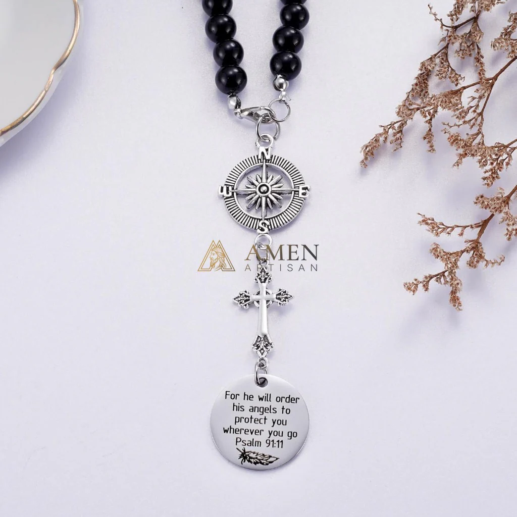 Cross Scripture Protection Car Charm - Image 4