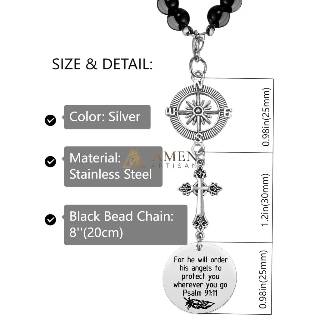 Cross Scripture Protection Car Charm - Image 5