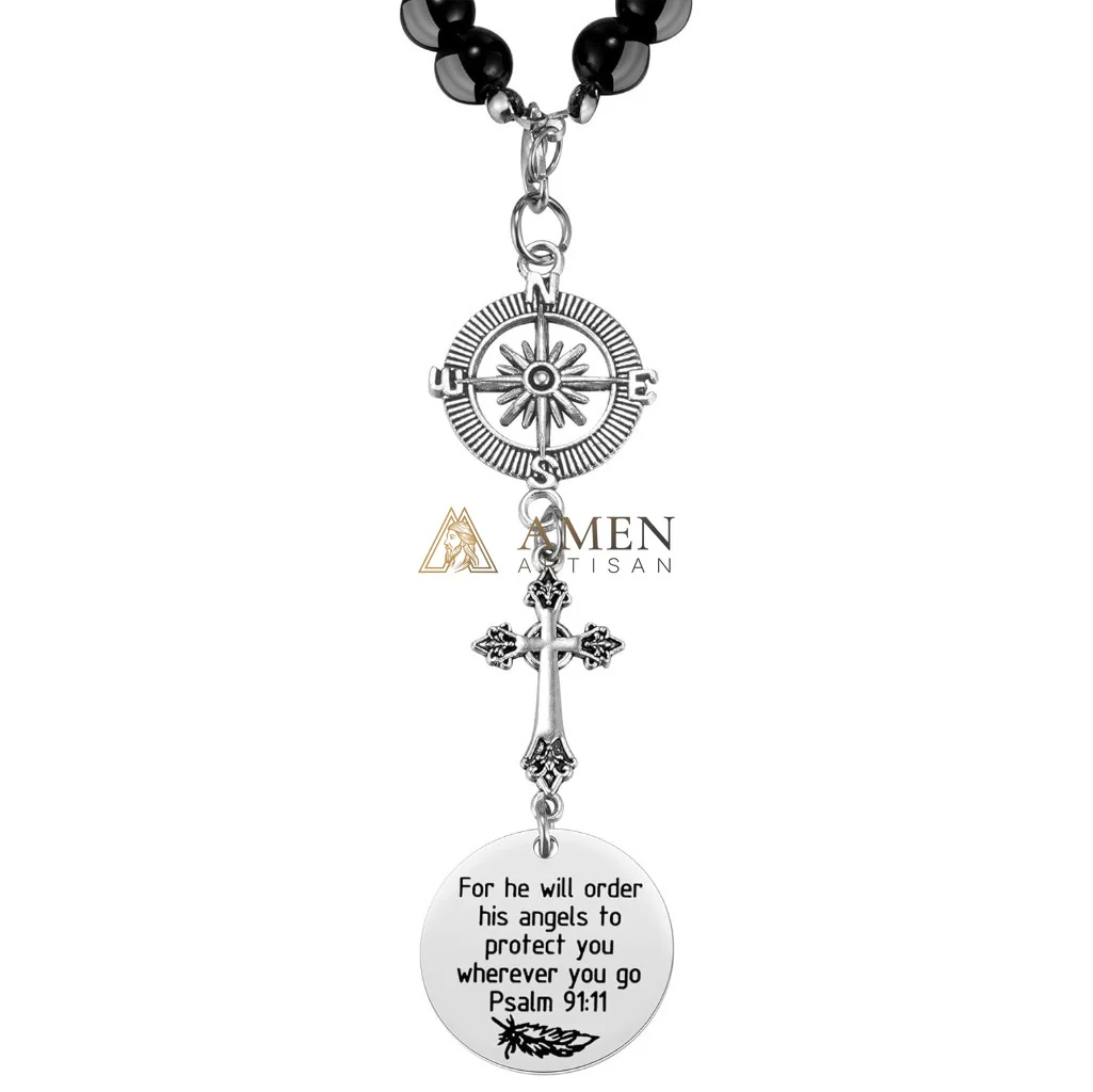 Cross Scripture Protection Car Charm - Image 6