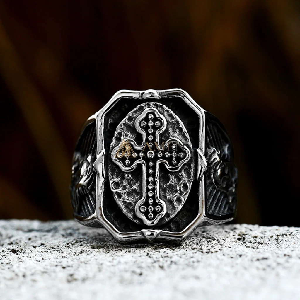 Cross Signet Ring Amen Artisan - Image 2