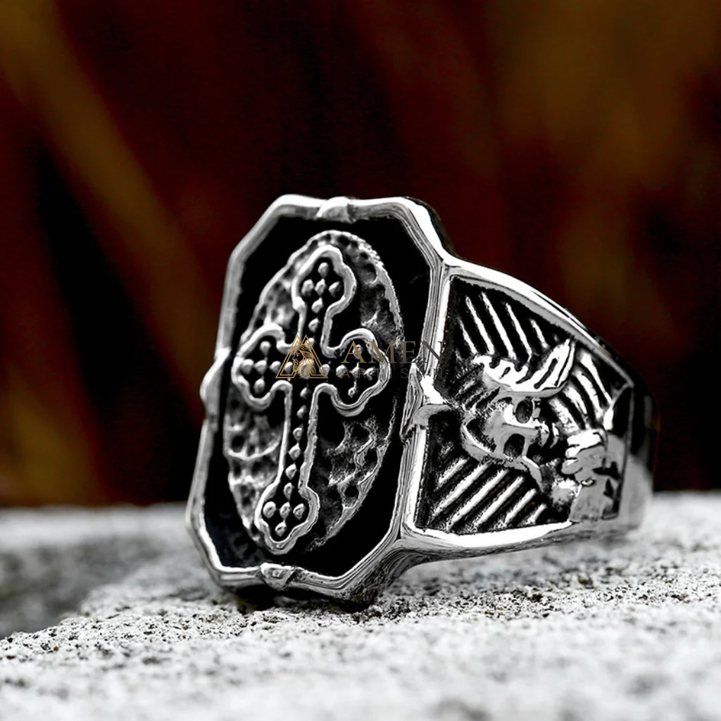 Cross Signet Ring Amen Artisan - Image 3