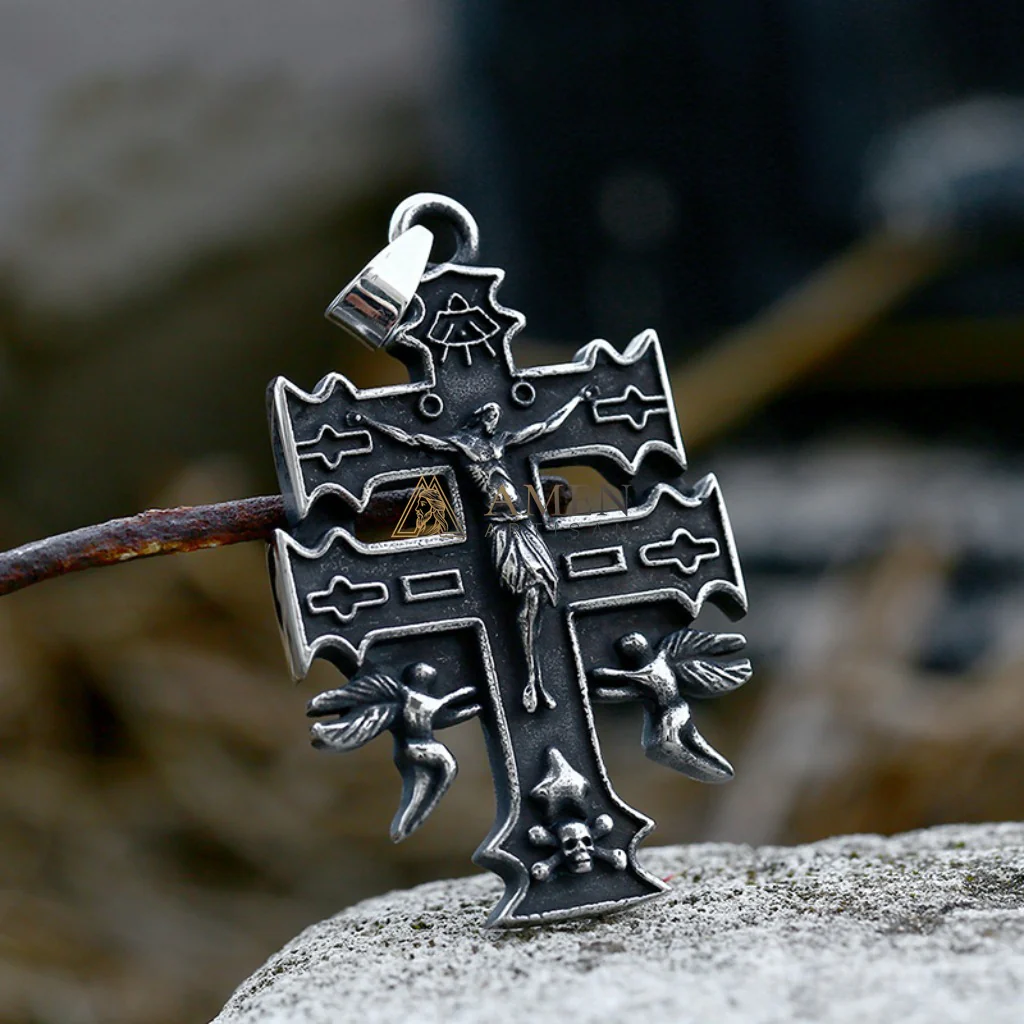 Crucifix Pendant Necklace Amen Artisan